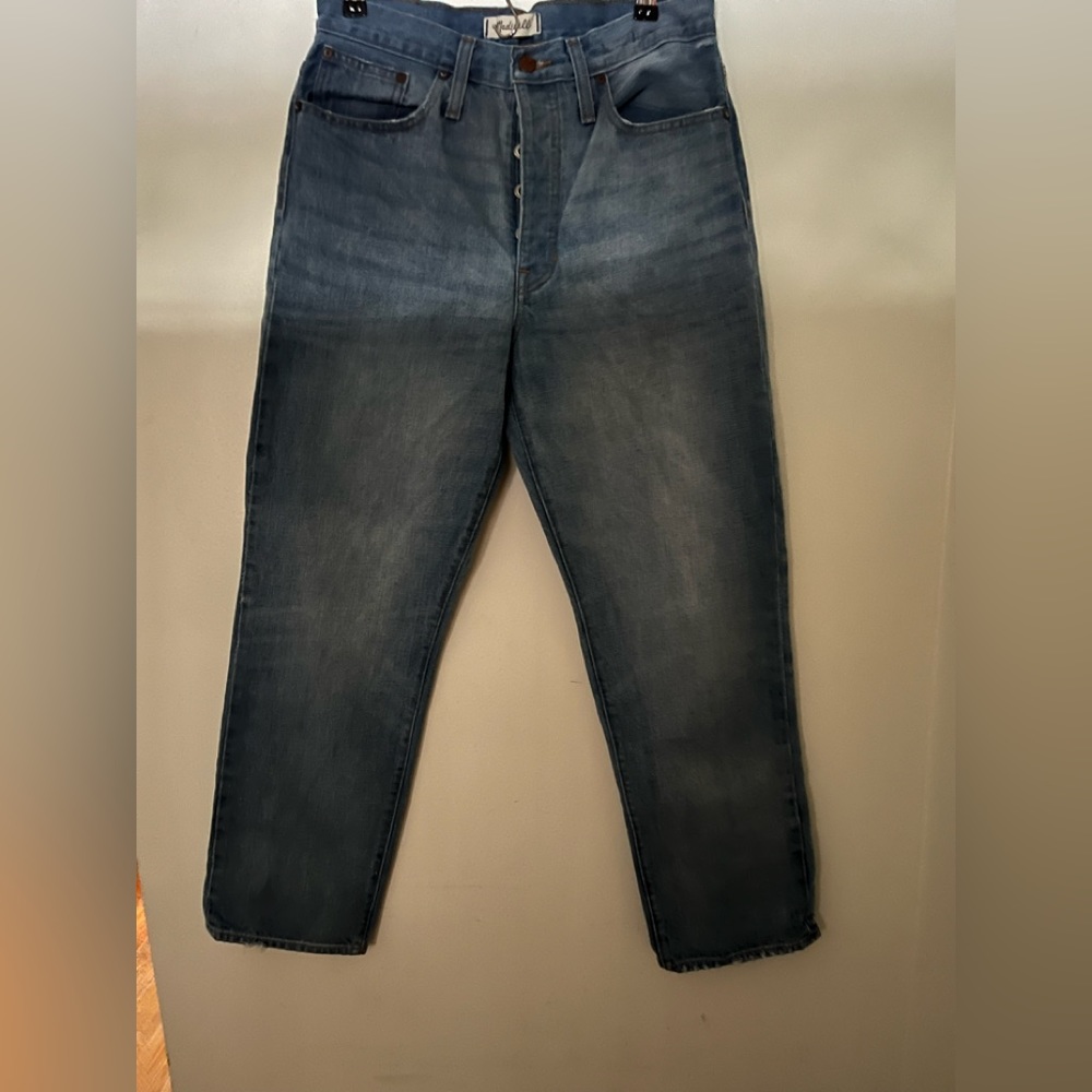 Madewell The Dad Hidden Button Fly Distressed Jeans Size 27